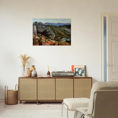 Rocks at L'Estaque - Paul Cézanne Brushed Aluminum Print - 70x100 cm / 28x40 inches | Paul Cézanne Aluminum Print | Paul Cézanne Prints