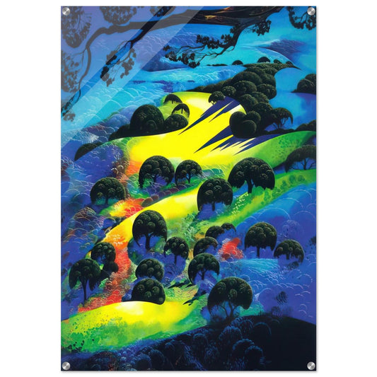 Fading Sunset Flame - Eyvind Earle Acrylic Print - 70x100 cm / 28x40″ inches