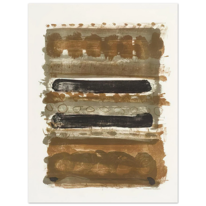 Patrick Heron - Grey and Brown Stripes - 1958  75x100 cm / 30x40inches Fine Art Poster