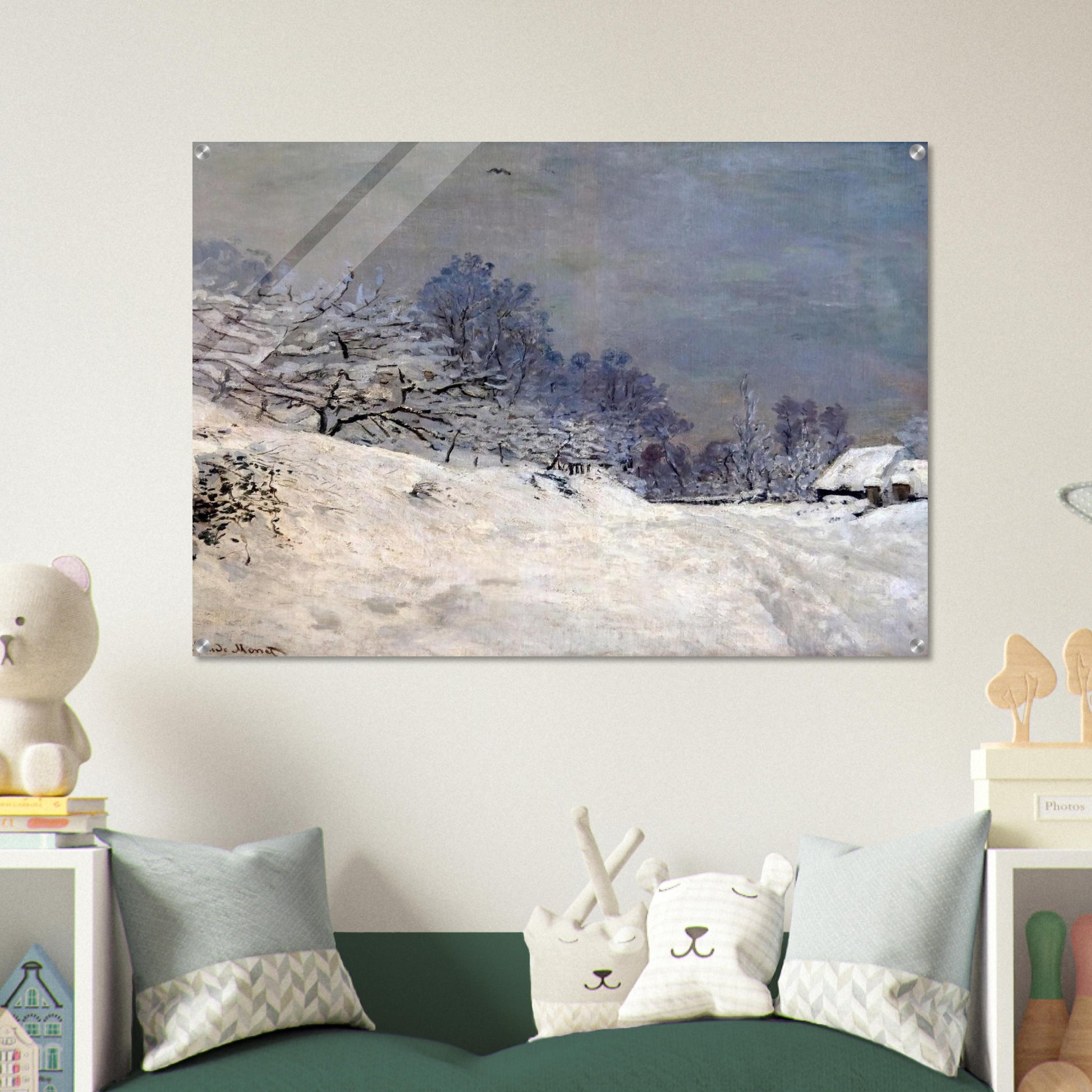 The Road in front of Saint-Simeon Farm in Winter - claude monet Acrylic Print - 70x100 cm / 28x40″ inches