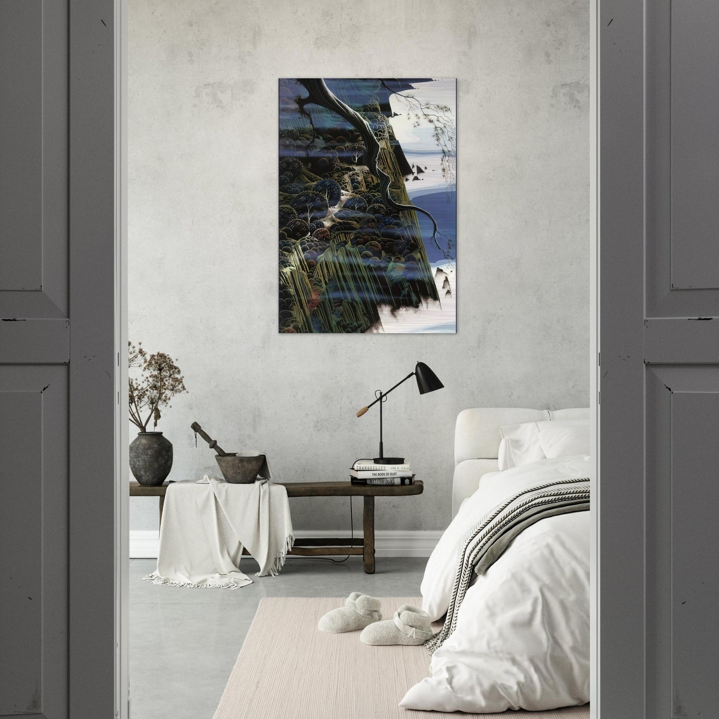 From Out of the Sea - Eyvind Earle Brushed Aluminum Print - 70x100 cm / 28x40 inches | Eyvind Earle Aluminum Print | Eyvind Earle Prints