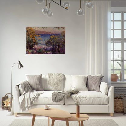 PINES AND EUCALYPTUS AT CAVELIERI 1905 - Theo van Rysselberghe Brushed Aluminum Print - 70x100 cm / 28x40 inches | Theo van Rysselberghe Aluminum Print | Theo van Rysselberghe Prints