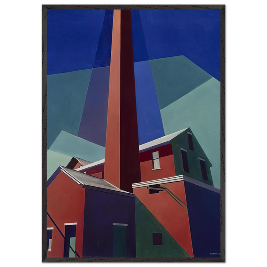 Ballardvale - 1946 - Charles Sheeler 70x100 cm / 28x40 inches Framed Art Print – Black Wooden Frame