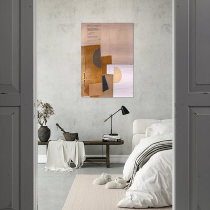 Abstract in White, Grey and Ochre - 1949 - Victor Pasmore Brushed Aluminum Print - 70x100 cm / 28x40 inches | Victor Pasmore Aluminum Print | Victor Pasmore Prints