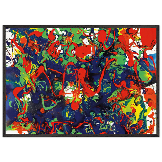 Untitled  SFP94-57  SFF 1731  - Sam Francis 70x100 cm / 28x40 inches Framed Art Print – Black Wooden Frame