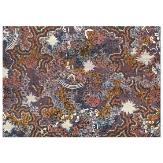 Ngarlu Red Hill - 1990 - Clifford Possum Tjapaltjarri Brushed Aluminum Print - 70x100 cm / 28x40 inches | Clifford Possum Tjapaltjarri Aluminum Print | Clifford Possum Tjapaltjarri Prints