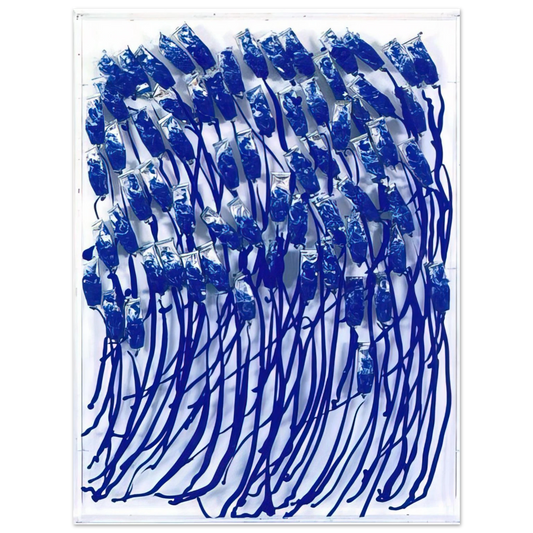 Arman - Blue Paint Tubes - 1990  75x100 cm / 30x40inches Fine Art Poster