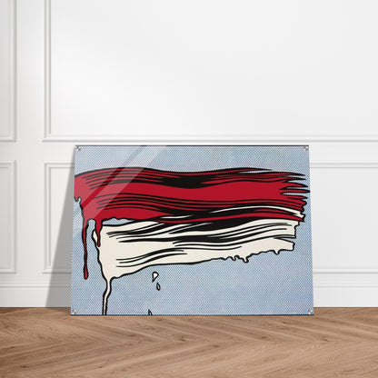 RED AND WHITE BRUSHSTROKES 1965 - Roy Lichtenstein Acrylic Print - 70x100 cm / 28x40″ inches