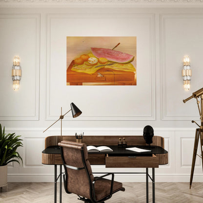 WATERMELONS AND ORANGES - Fernando Botero Brushed Aluminum Print - 70x100 cm / 28x40 inches | Fernando Botero Aluminum Print | Fernando Botero Prints
