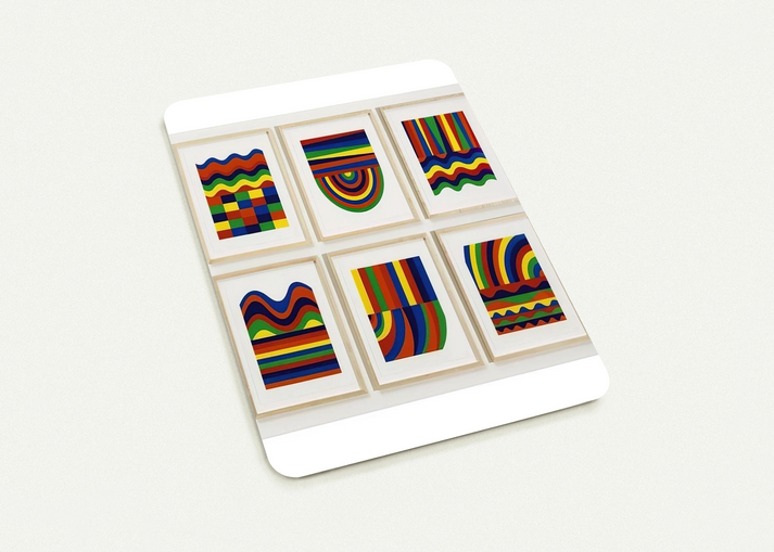 Arcs and Bands in Colors By Sol LeWitt Pack of 10 Post Cards | Sol LeWitt Post Cards | A6 (10.5 x 14.8 cm) - 4.1 x 5.8 inches