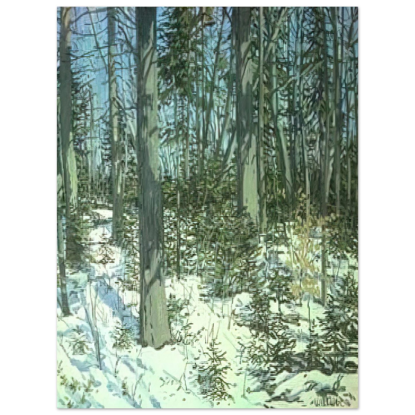 Neil Welliver - Study for Little Spruce - 1985  75x100 cm / 30x40inches Fine Art Poster