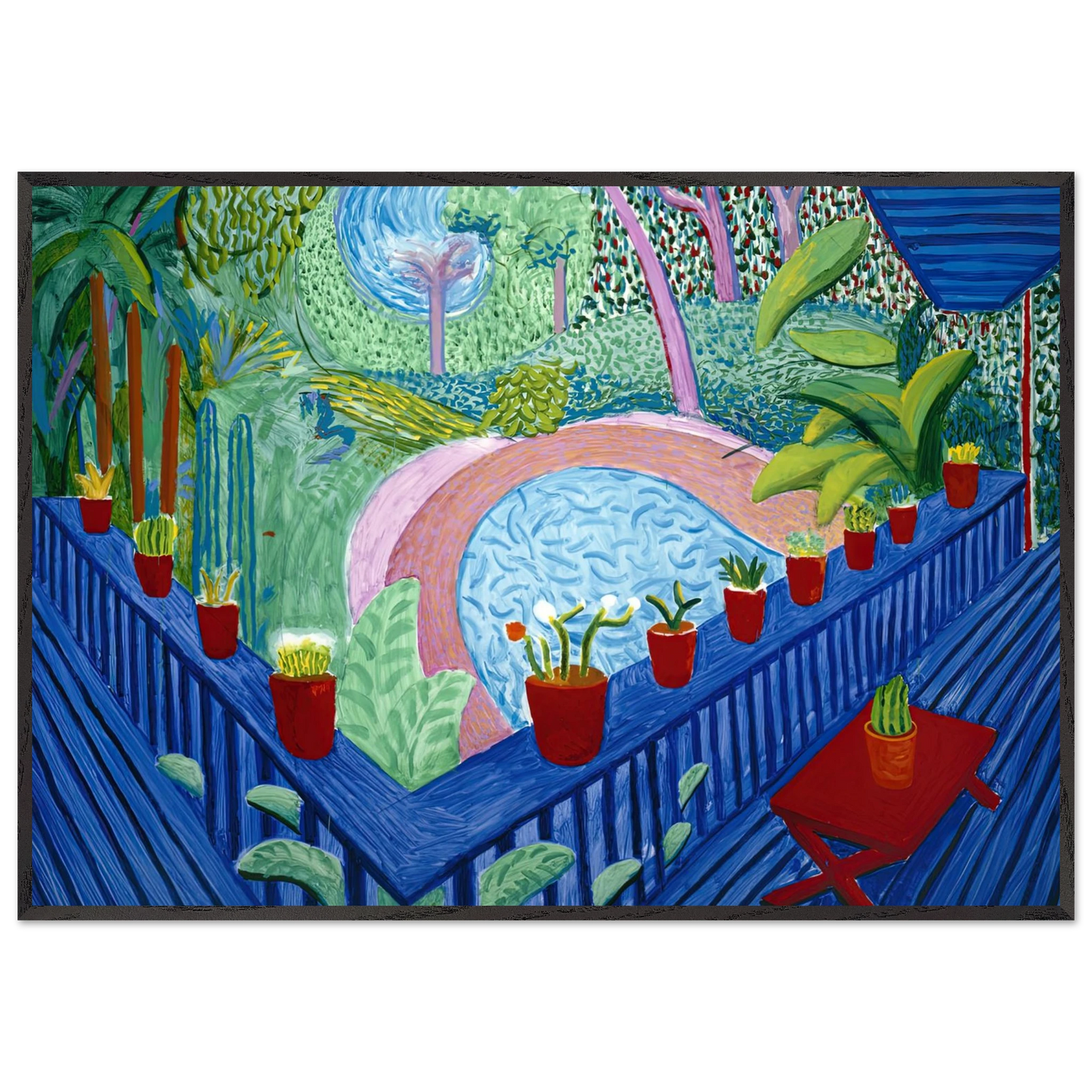 David Hockney - David Hockney Wall art - 20x25 cm / 8x10 inches - Premium Wooden Framed Poster With Fine Art Paper-canvas - Wood frame