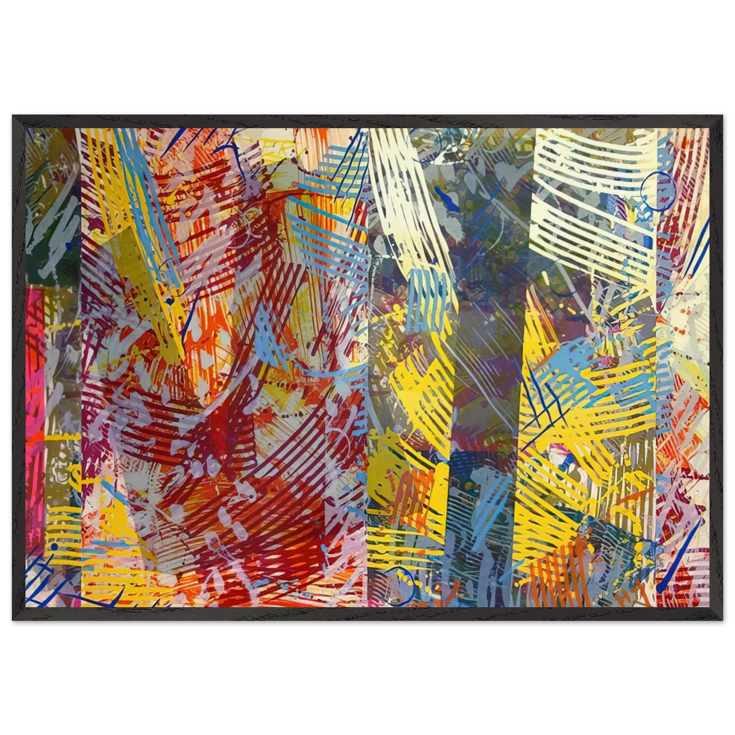Pretty Boxes - Sam Gilliam 70x100 cm / 28x40 inches Framed Art Print – Black Wooden Frame