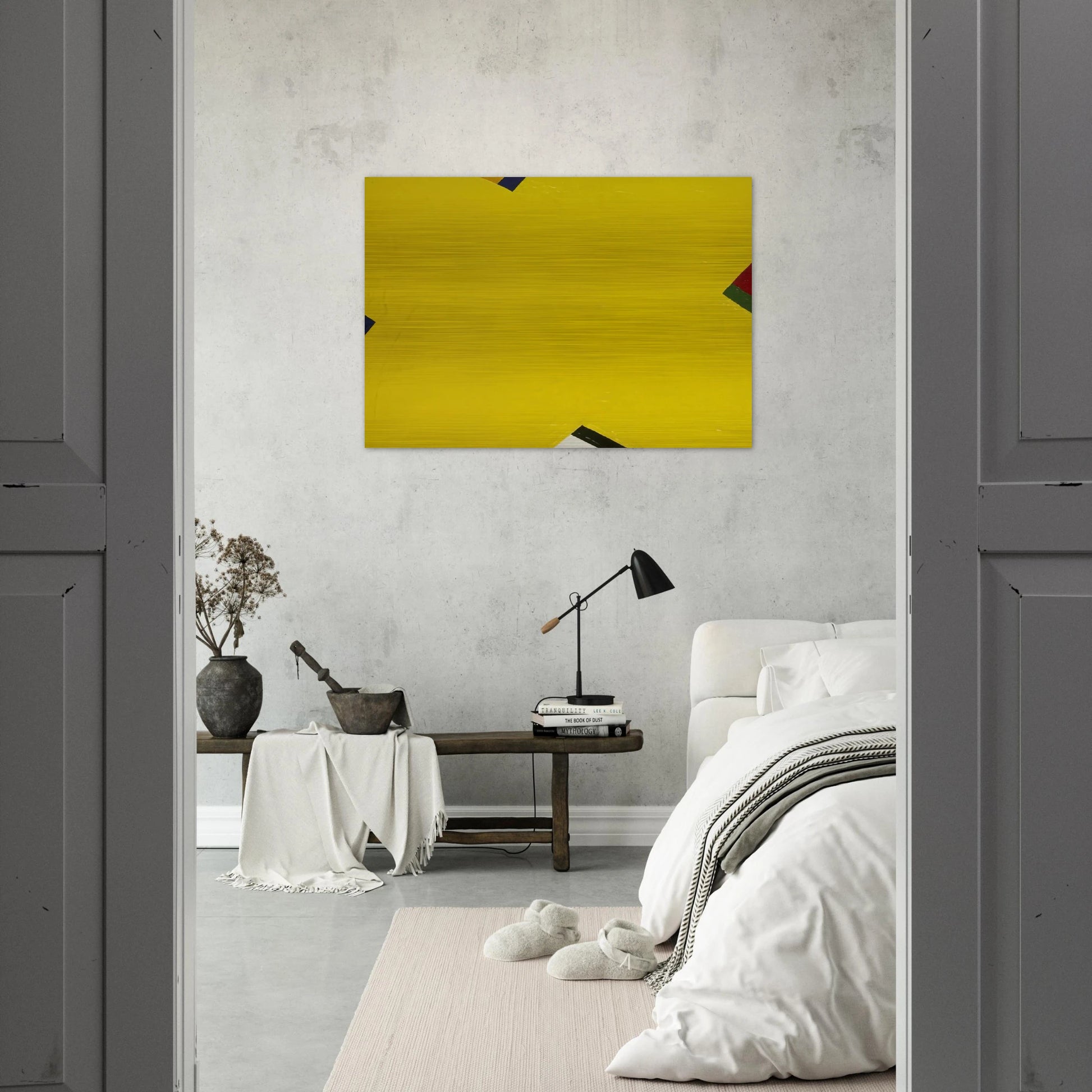 Yellow - Al Held Brushed Aluminum Print - 70x100 cm / 28x40 inches | Al Held Aluminum Print | Al Held Prints