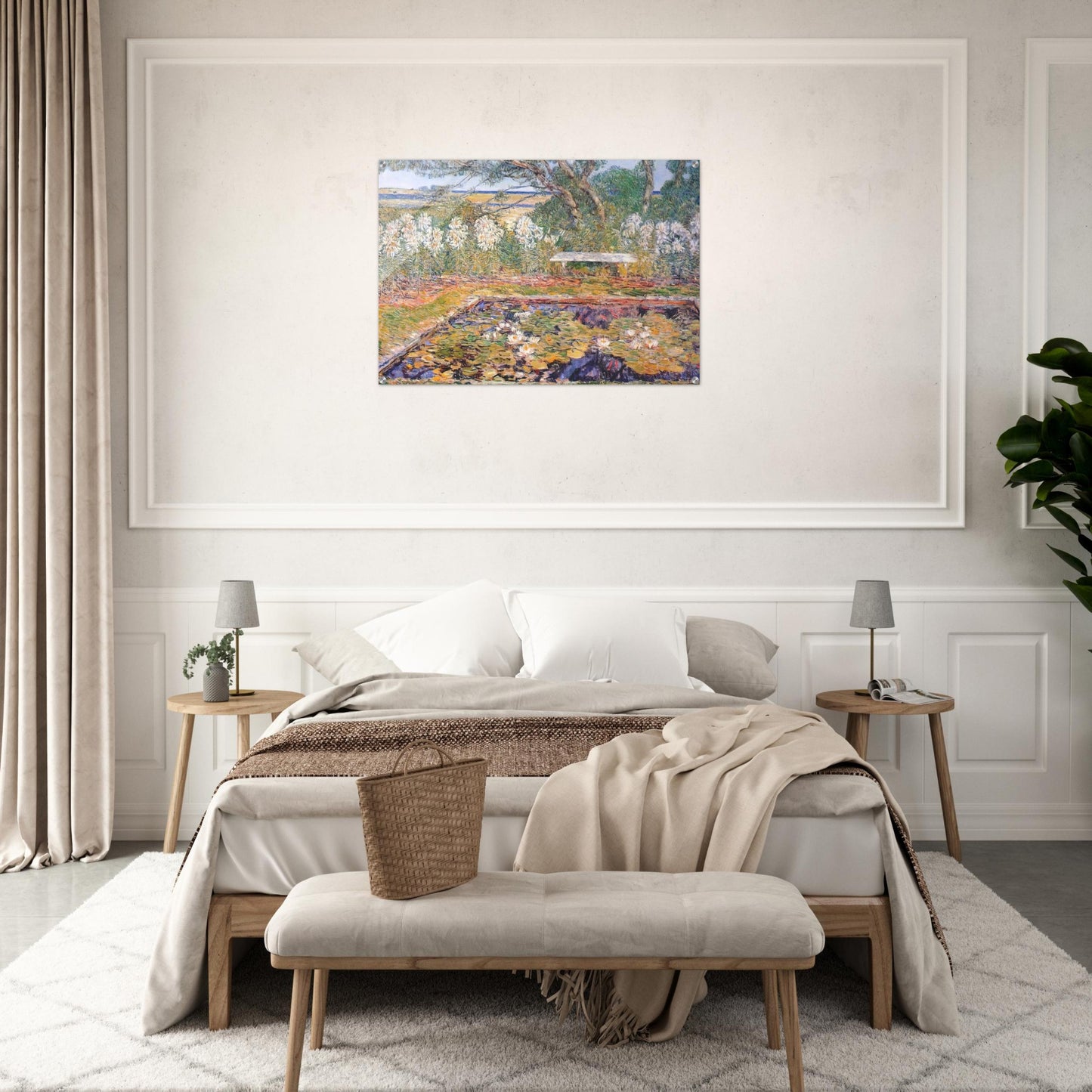 A long island garden - Childe Hassam Acrylic Print - 70x100 cm / 28x40″ inches