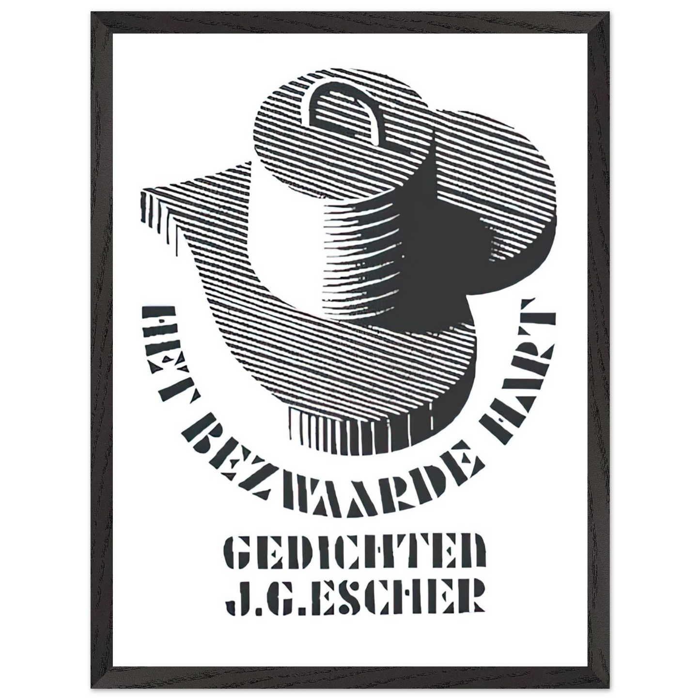 MC Escher - ESCHER (26) Wall Art - 21x29.7 cm / 8x12" - Premium Wooden Framed Poster With Fine Art Paper-canvas - Black frame