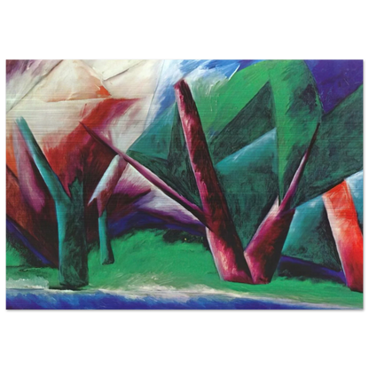 Forest Red-green - 1914 - Natalia Goncharova Brushed Aluminum Print - 70x100 cm / 28x40 inches | Natalia Goncharova Aluminum Print | Natalia Goncharova Prints