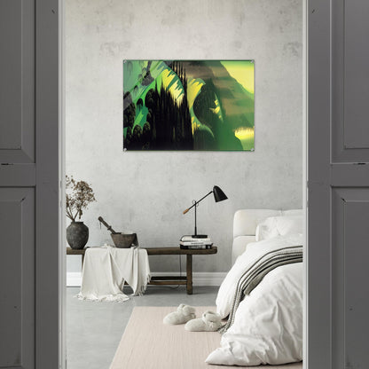 Three Pastures by the Sea - Eyvind Earle Acrylic Print - 70x100 cm / 28x40″ inches