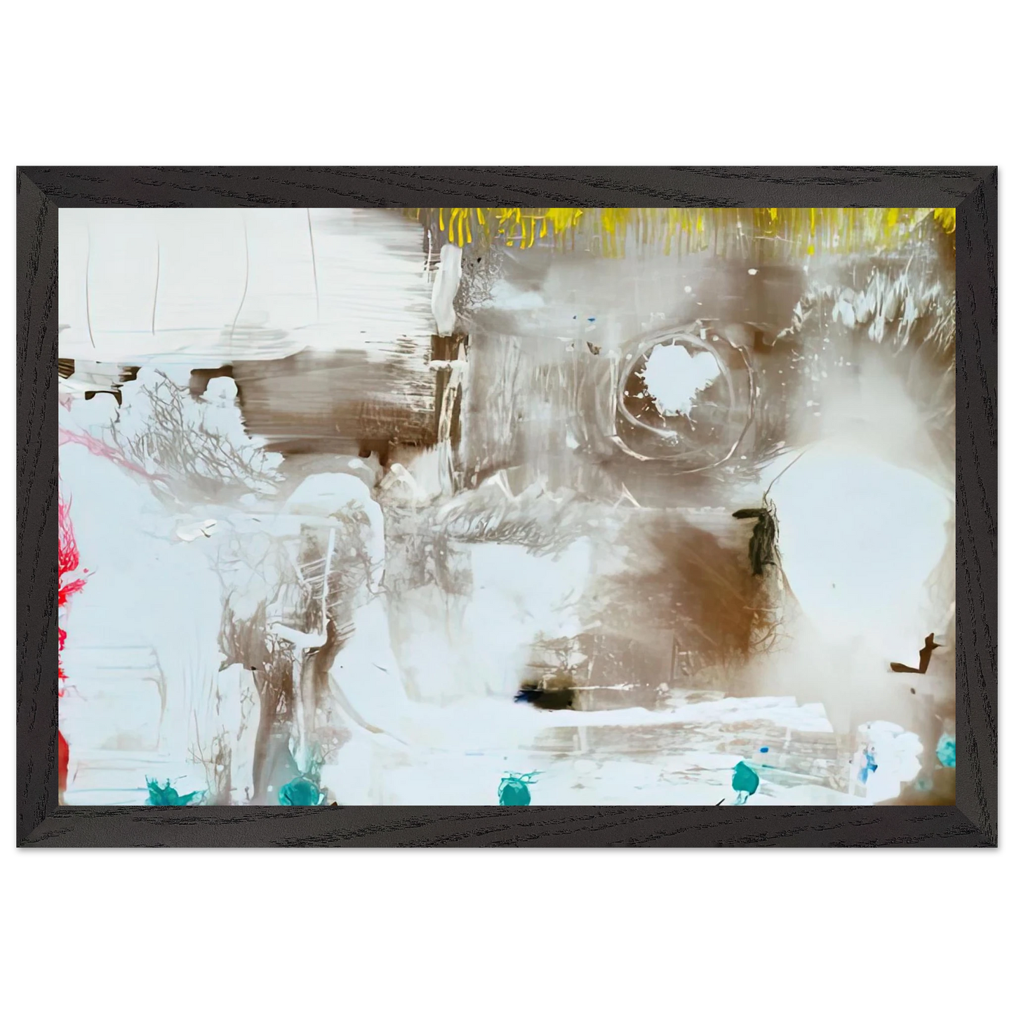 Helen Frankenthaler - Arctic Thaw, 1990- Wall Art - 21x29.7 cm / 8x12" - Premium Wooden Framed Poster With Fine Art Paper-canvas - Black frame