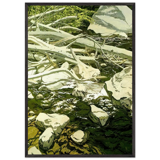 High Water Mark - 1984 - Neil Welliver 70x100 cm / 28x40 inches Framed Art Print – Black Wooden Frame