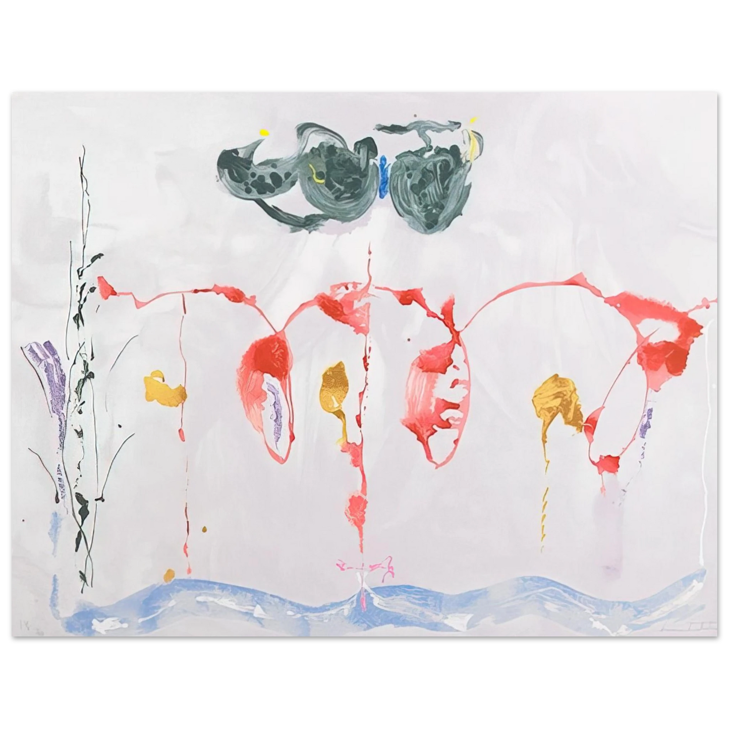 Helen Frankenthaler - Aerie - 2009 Wall art - 50x70 cm / 20x28 inches - Premium Wooden Framed Poster With Fine Art Paper-canvas - Wood frame