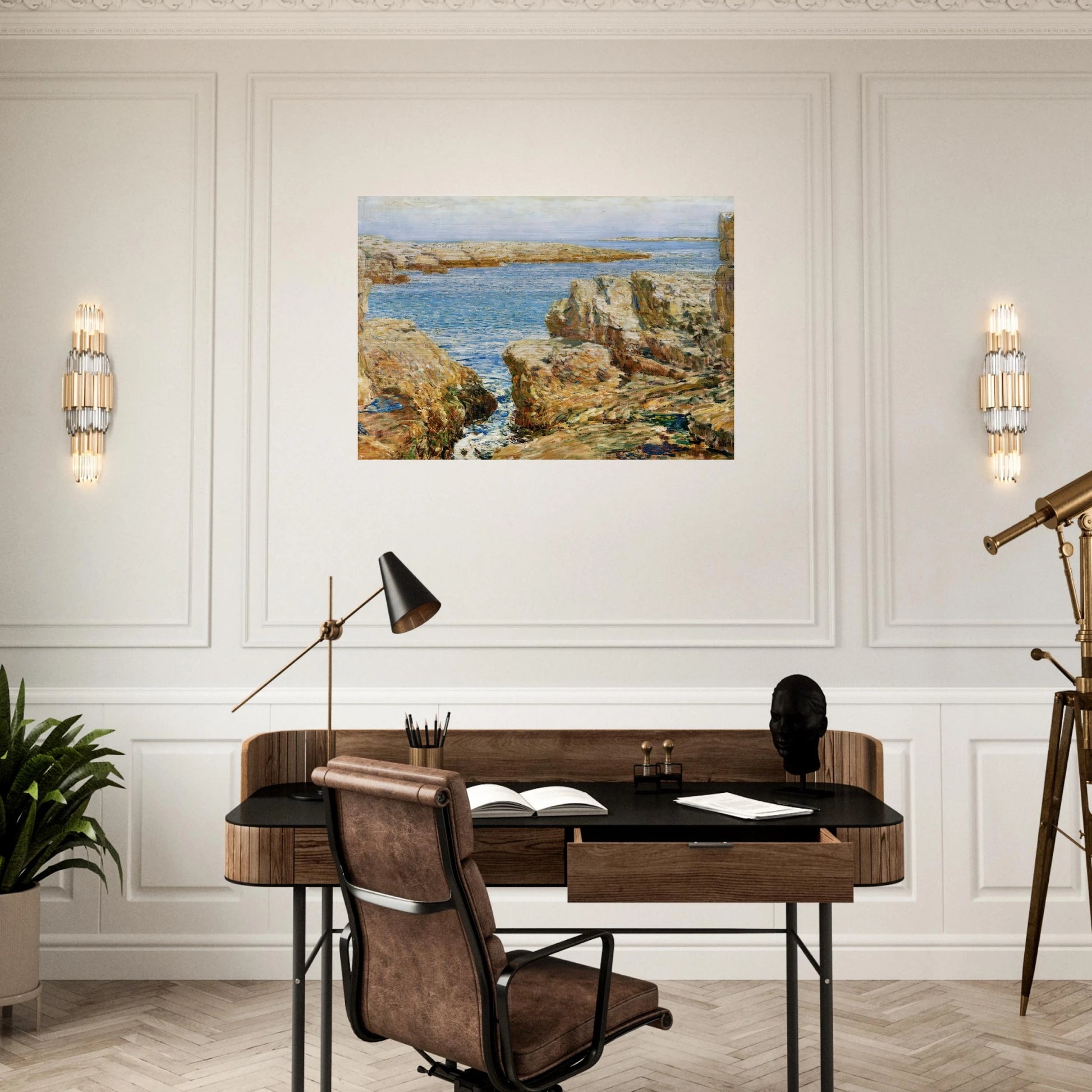 Coast Scene, Isles of Shoals - Childe Hassam Brushed Aluminum Print - 70x100 cm / 28x40 inches | Childe Hassam Aluminum Print | Childe Hassam Prints