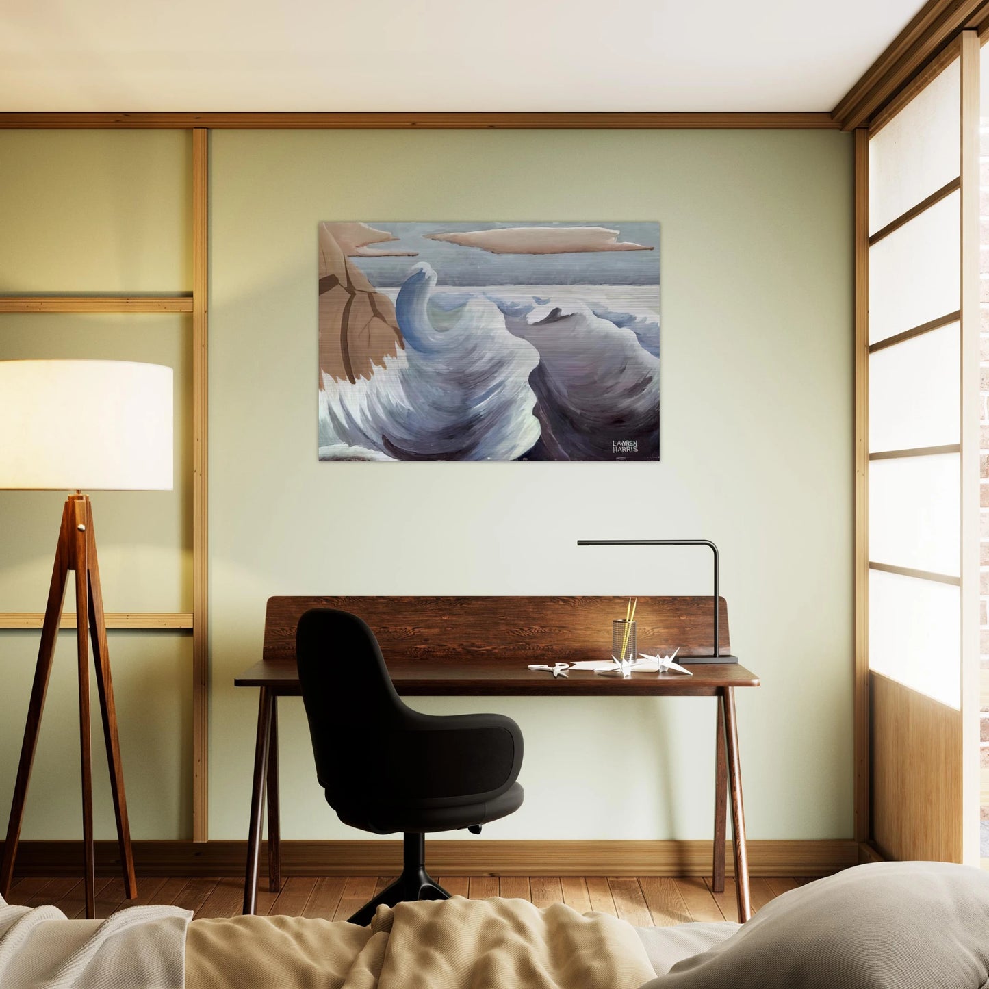 Shoreline - Art Nouveau Modern - Lawren Harris Brushed Aluminum Print - 70x100 cm / 28x40 inches | Lawren Harris Aluminum Print | Lawren Harris Prints