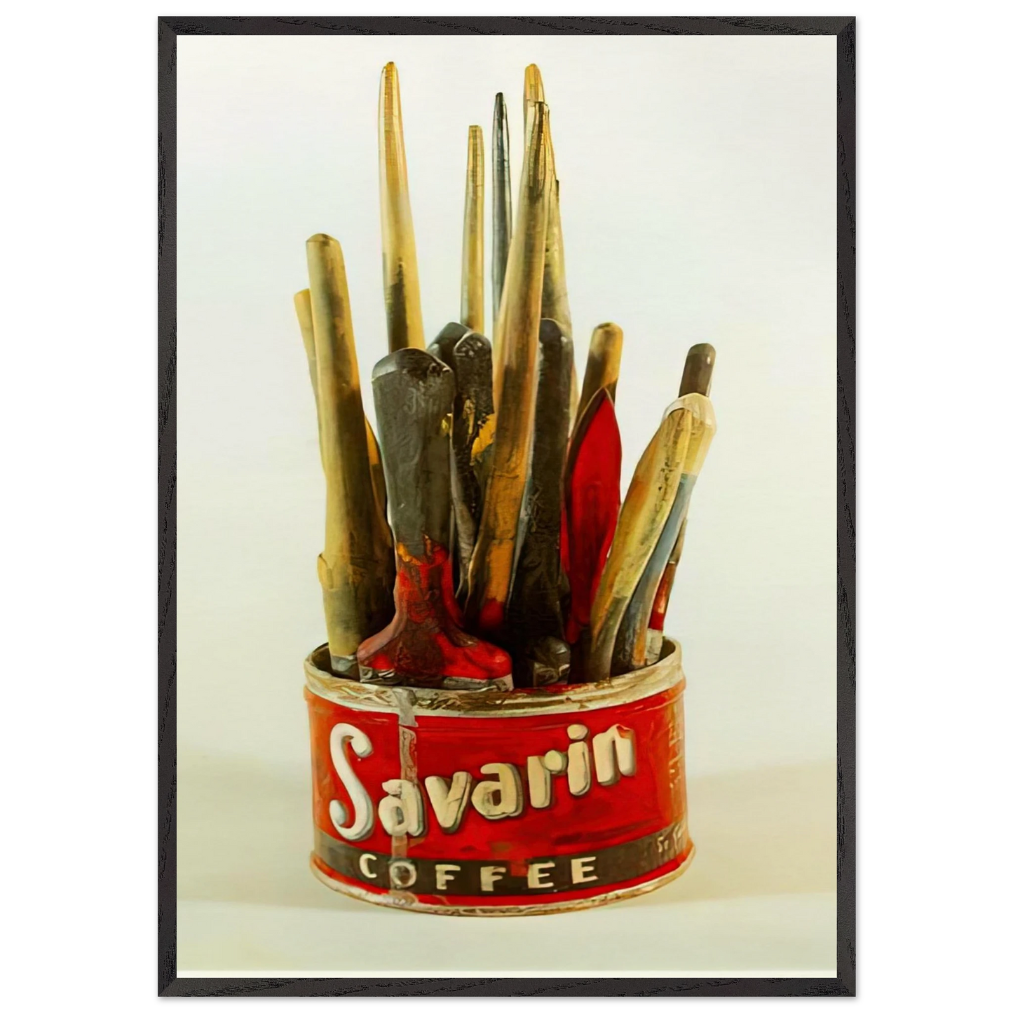 PAINTED BRONZE - Jasper Johns 70x100 cm / 28x40 inches Framed Art Print – Black Wooden Frame