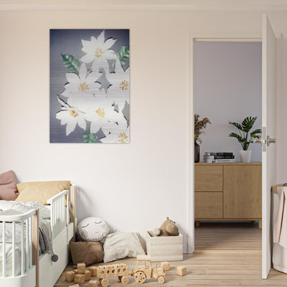 Christmas Poinsettias-White - Andy Warhol Brushed Aluminum Print - 70x100 cm / 28x40 inches | Andy Warhol Aluminum Print | Andy Warhol Prints