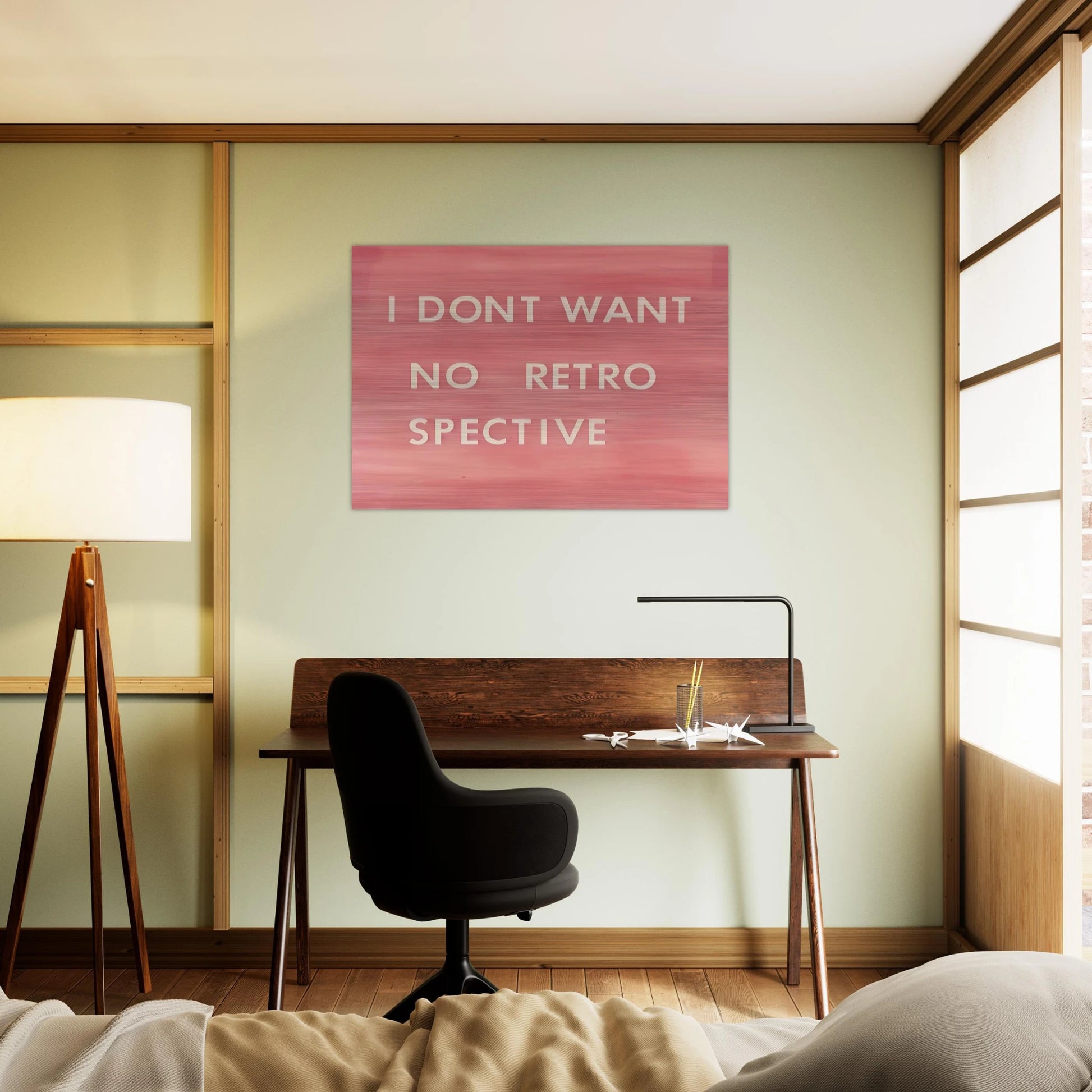 I DON T WANT NO RETRO SPECTIVE 1979 - Edward Ruscha Brushed Aluminum Print - 70x100 cm / 28x40 inches | Edward Ruscha Aluminum Print | Edward Ruscha Prints