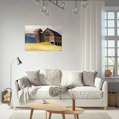 Barn and Silo, Vermont - Edward Hopper Brushed Aluminum Print - 70x100 cm / 28x40 inches | Edward Hopper Aluminum Print | Edward Hopper Prints