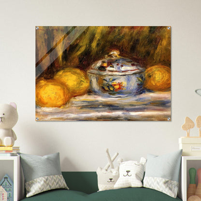 Sugar Bowl and Lemons - Pierre-Auguste Renoir Acrylic Print - 70x100 cm / 28x40″ inches | Pierre-Auguste Renoir Wall Art | Pierre-Auguste Renoir Prints