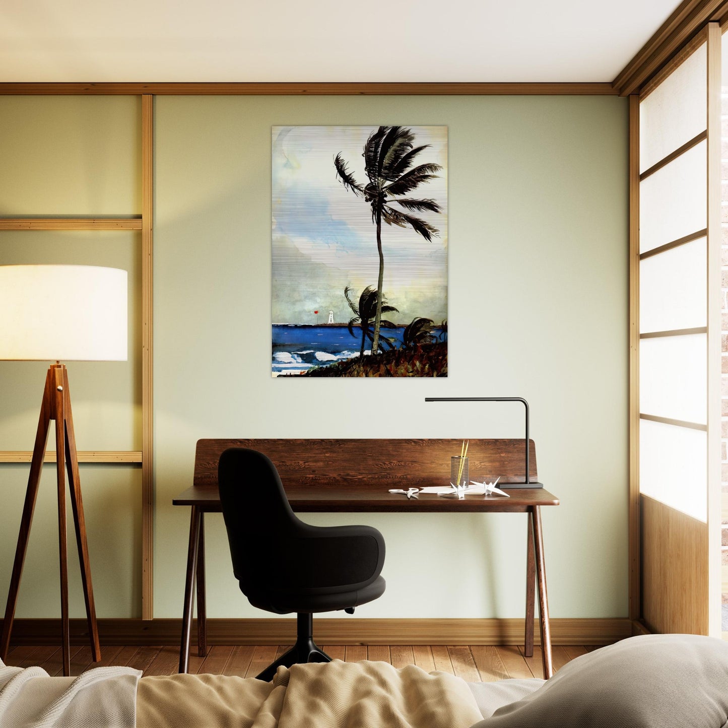 PALM TREE NASSAU - Winslow Homer Brushed Aluminum Print - 70x100 cm / 28x40 inches | Winslow Homer Aluminum Print | Winslow Homer Prints