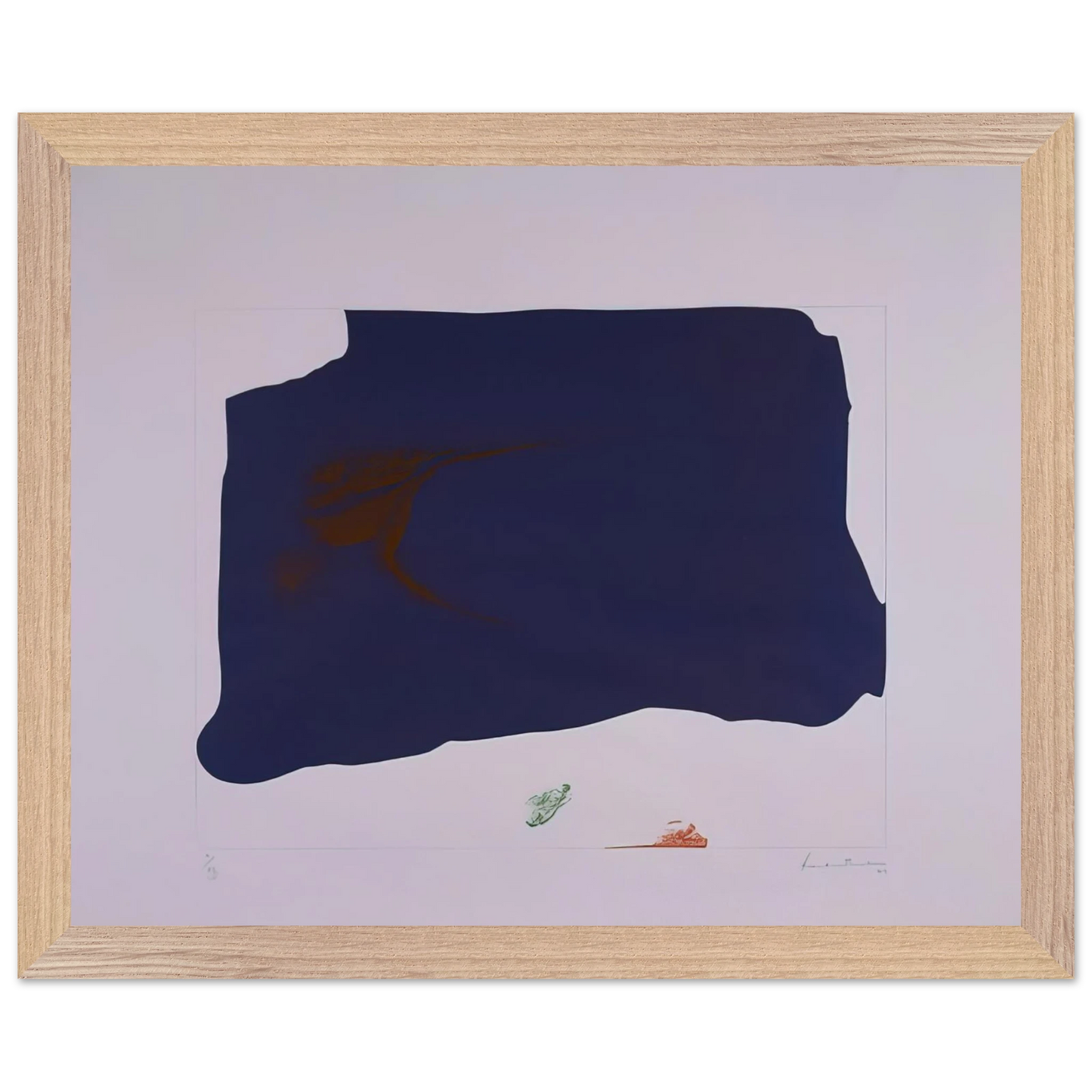 Helen Frankenthaler - Variation II on Mauve Corner - 1969 Wall art - 45x45 cm / 18x18 inches - Fine Art Poster-canvas - -