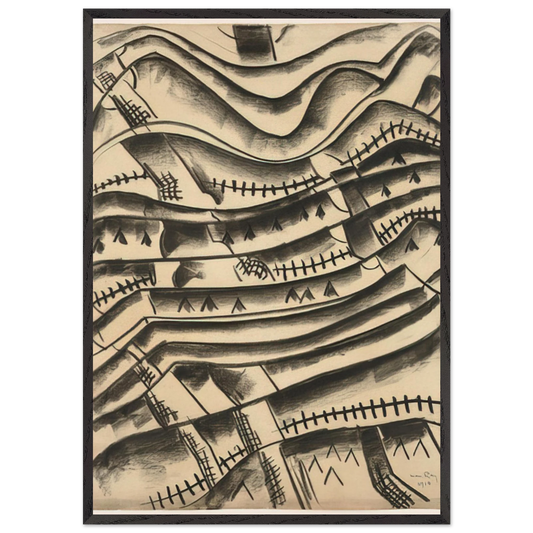 RIDGEFIELD LANDSCAPE - Man Ray 70x100 cm / 28x40 inches Framed Art Print – Black Wooden Frame