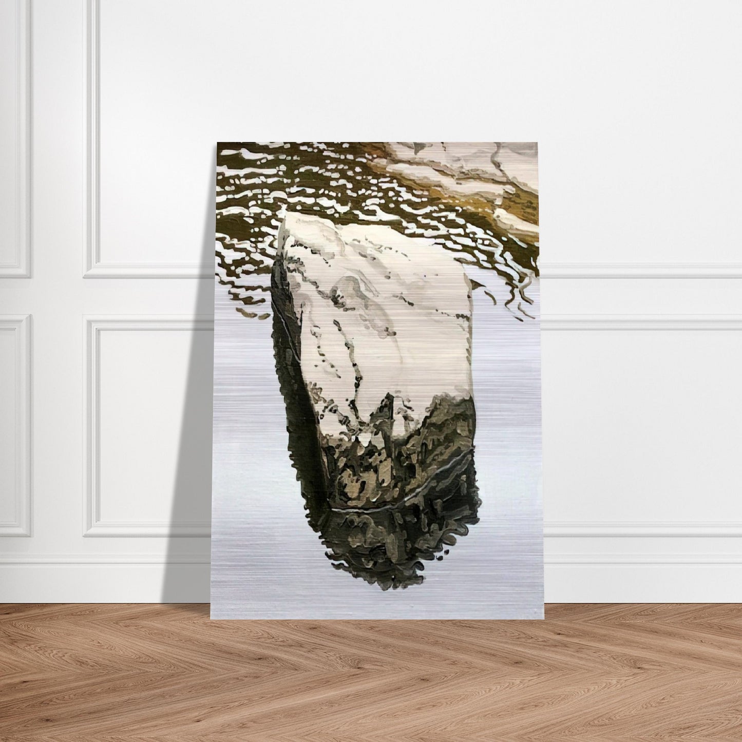 Study for Flat Boulder Reflected - 1986 - Neil Welliver Brushed Aluminum Print - 70x100 cm / 28x40 inches | Neil Welliver Aluminum Print | Neil Welliver Prints