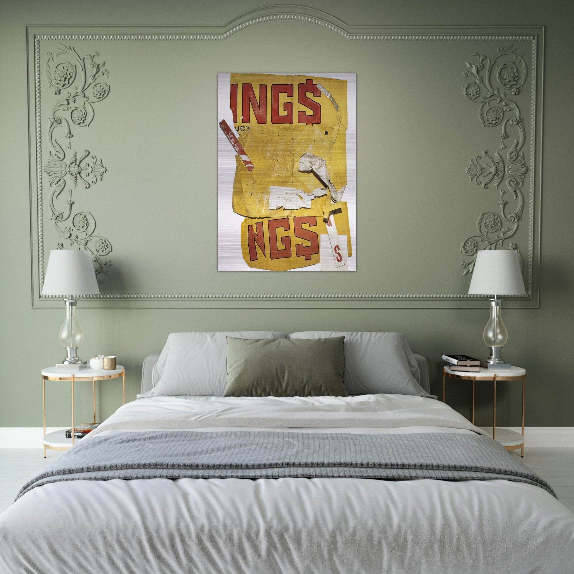 YELLOW MOBY GLUT 1986 - Robert Rauschenberg Brushed Aluminum Print - 70x100 cm / 28x40 inches | Robert Rauschenberg Aluminum Print | Robert Rauschenberg Prints