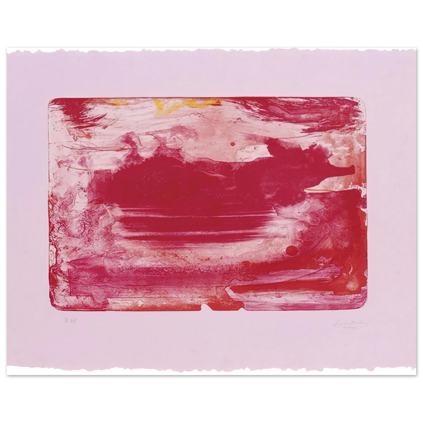 Helen Frankenthaler - The Red Sea - 1982 Wall art - 40x50 cm / 16x20 inches - Premium Wooden Framed Poster With Fine Art Paper-canvas - Black frame