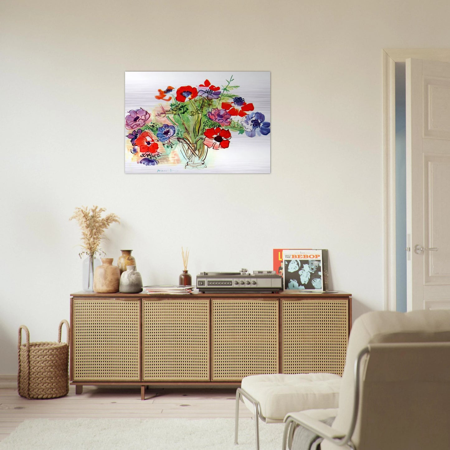BOUQUET OF FLOWERS 1937 - Raoul Dufy Brushed Aluminum Print - 70x100 cm / 28x40 inches | Raoul Dufy Aluminum Print | Raoul Dufy Prints