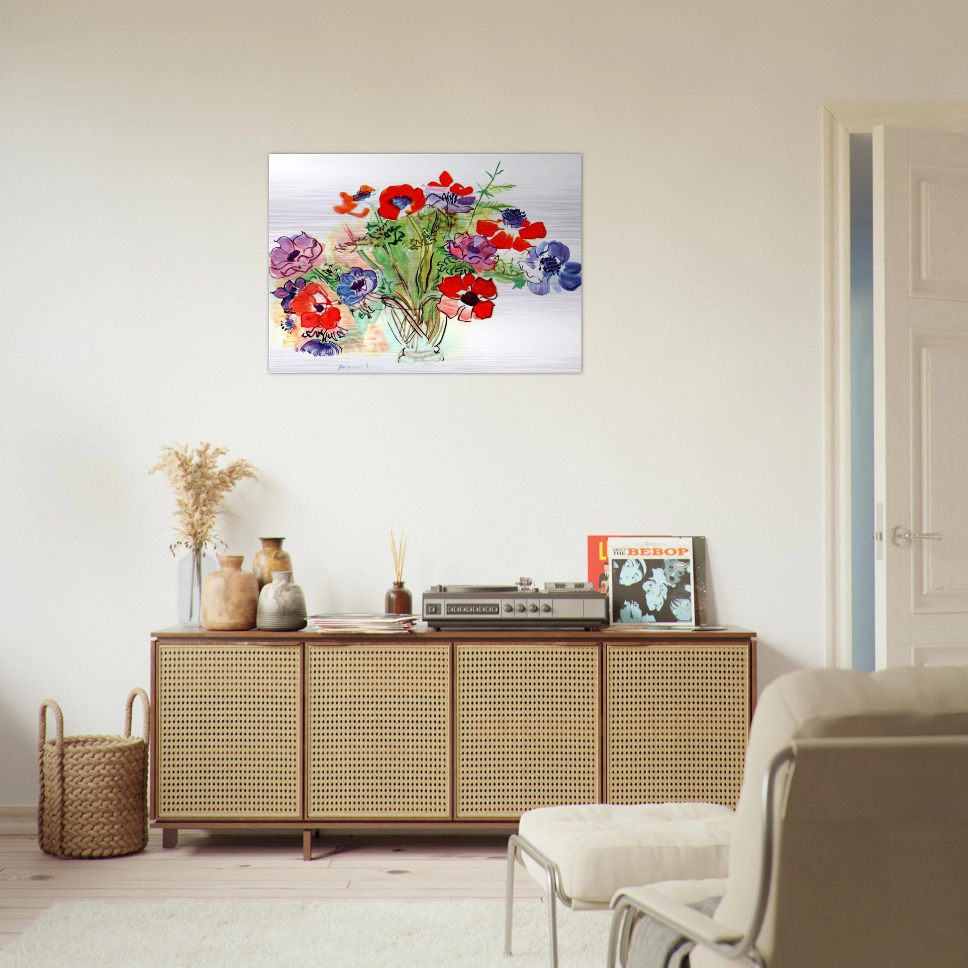 BOUQUET OF FLOWERS 1937 - Raoul Dufy Brushed Aluminum Print - 70x100 cm / 28x40 inches | Raoul Dufy Aluminum Print | Raoul Dufy Prints