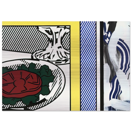 TOMATO AND ABSTRACTION 1982 - Roy Lichtenstein Brushed Aluminum Print - 70x100 cm / 28x40 inches | Roy Lichtenstein Aluminum Print | Roy Lichtenstein Prints