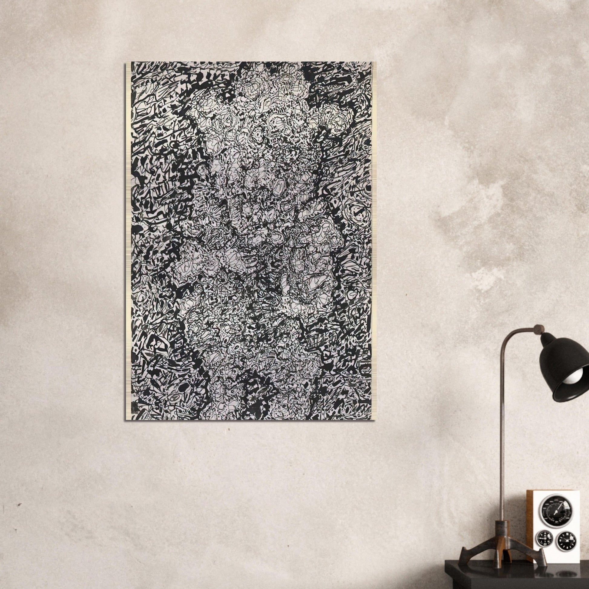 FIGURE WITH HAT IN A LANDSCAPE 1960 - Jean Dubuffet Brushed Aluminum Print - 70x100 cm / 28x40 inches | Jean Dubuffet Aluminum Print | Jean Dubuffet Prints