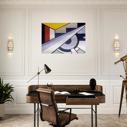MODERN PAINTING WITH WEDGE 1967 - Roy Lichtenstein Brushed Aluminum Print - 70x100 cm / 28x40 inches | Roy Lichtenstein Aluminum Print | Roy Lichtenstein Prints