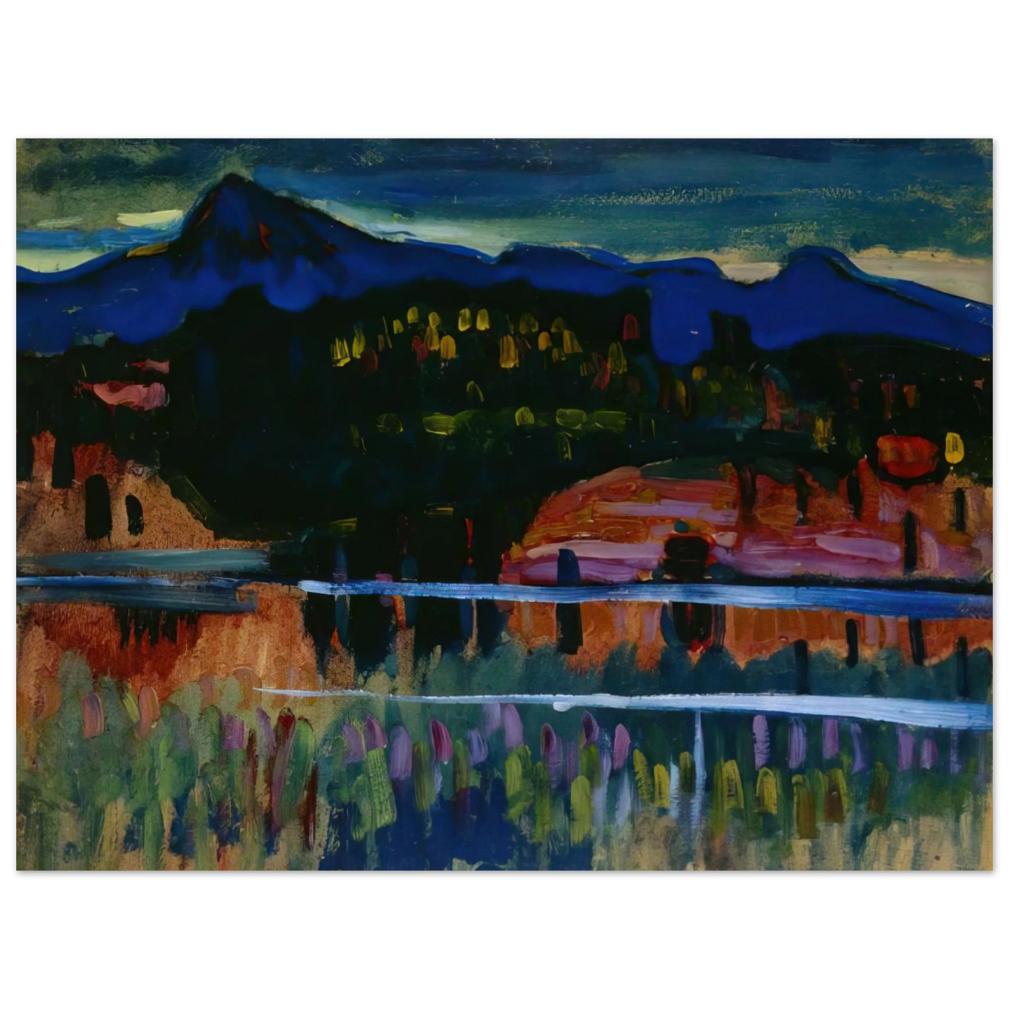 Wassily Kandinsky - MURNAU AM STAFFELSEE 1908  75x100 cm / 30x40inches Fine Art Poster