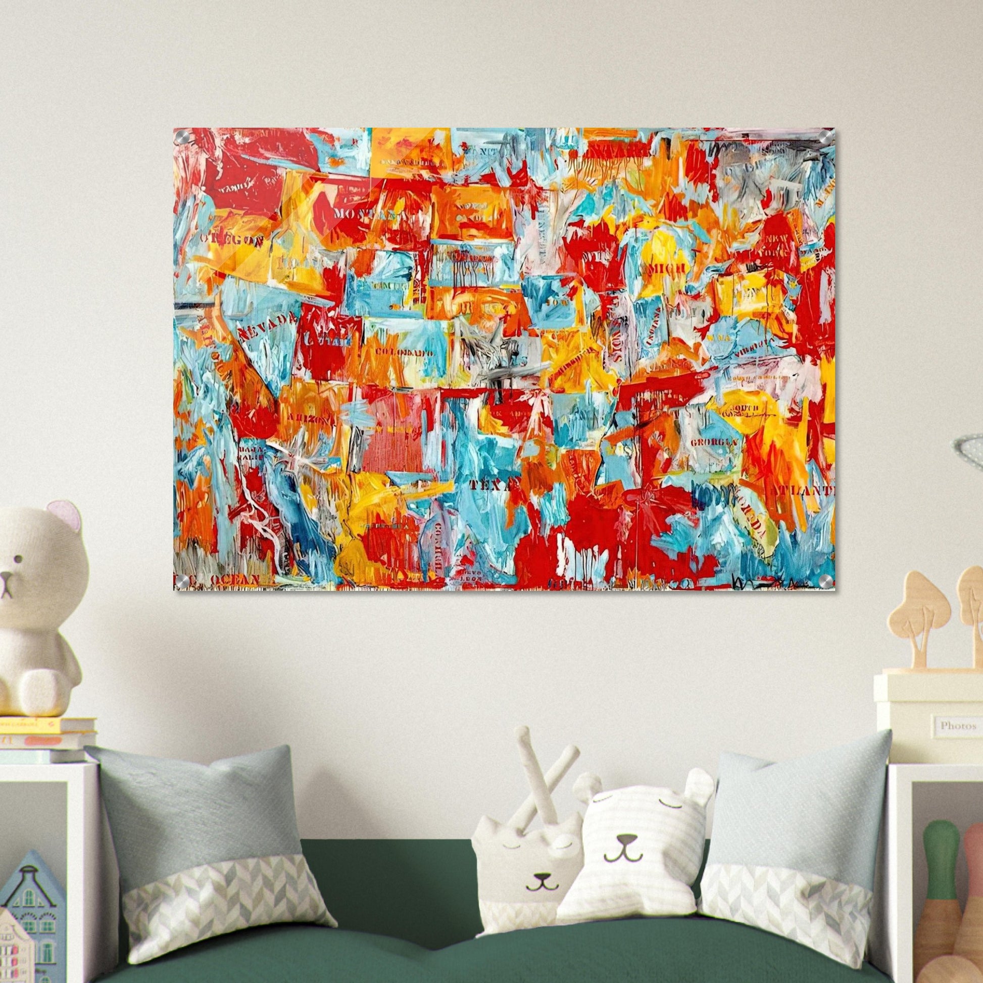MAP - Jasper Johns Acrylic Print - 70x100 cm / 28x40″ inches