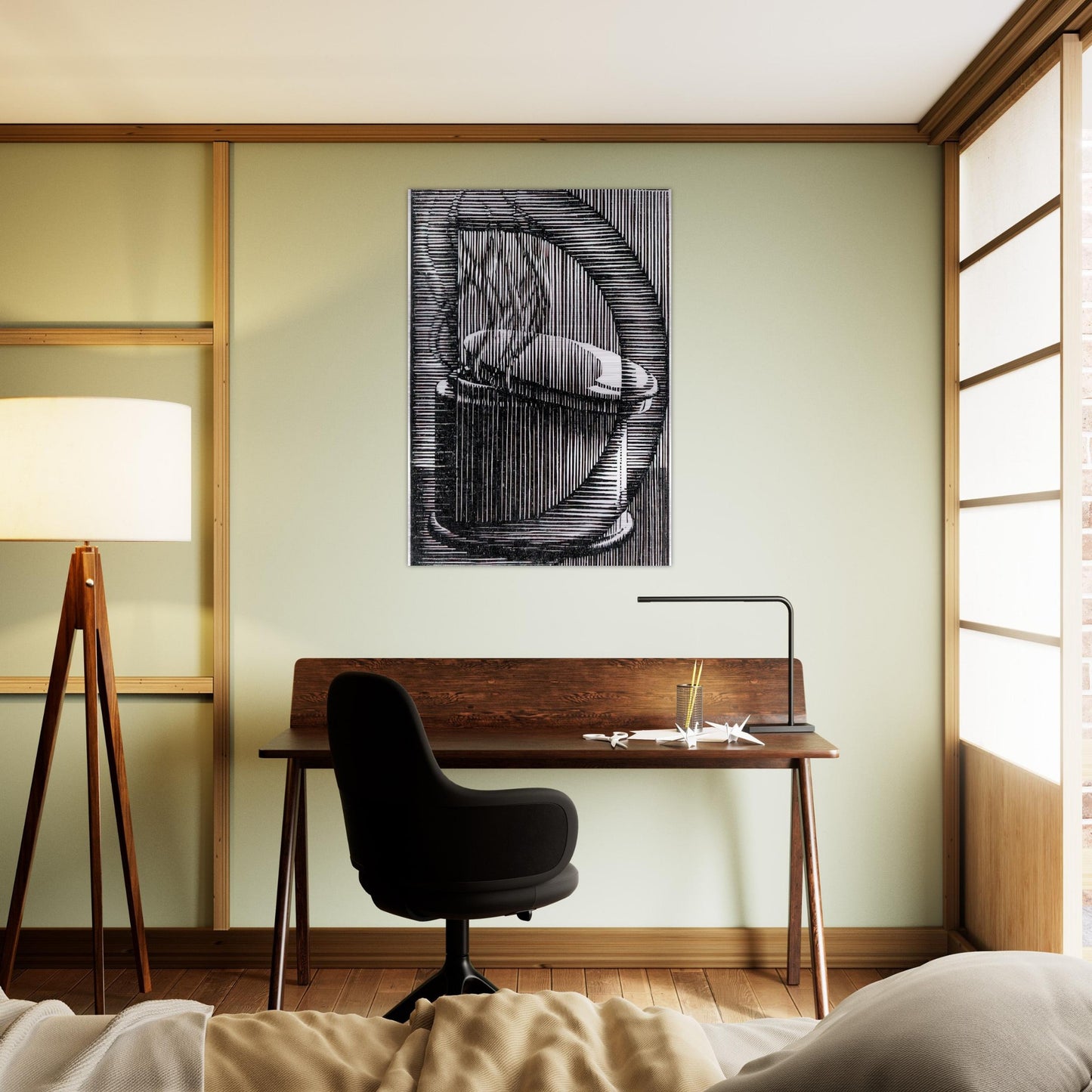 INITIAL D - MC Escher Brushed Aluminum Print - 70x100 cm / 28x40 inches | MC Escher Aluminum Print | MC Escher Prints