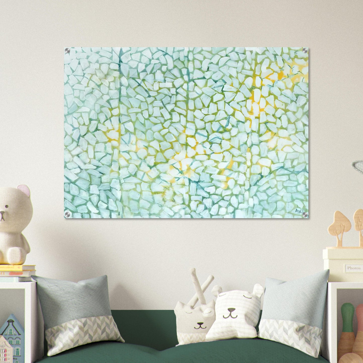 WHITE DAISIES RHAPSODY 1973 - Alma Woodsey Thomas Acrylic Print - 70x100 cm / 28x40″ inches