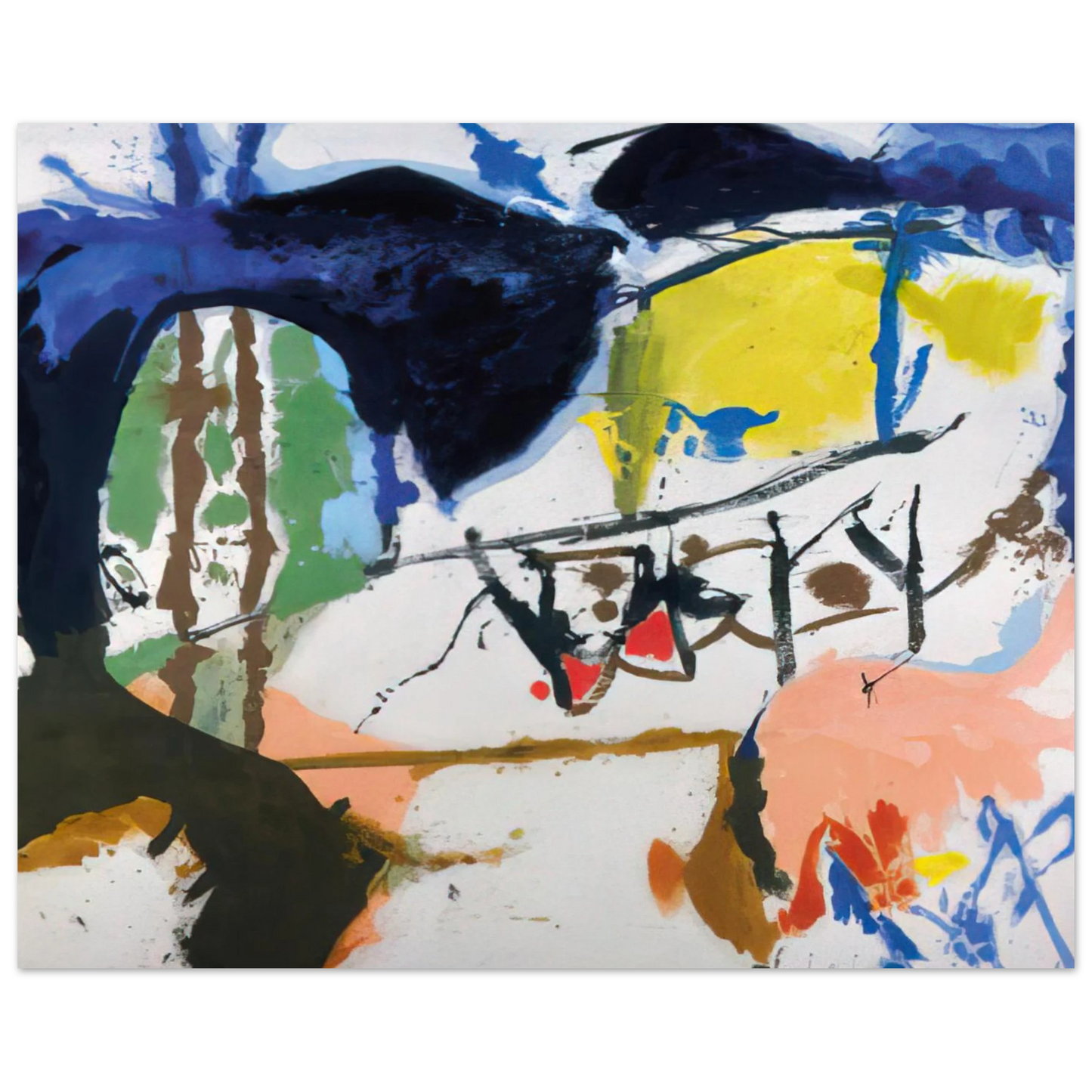 Helen Frankenthaler - Acres - 1959 Wall art - A3 (29.7 x 42  cm) - Premium Wooden Framed Poster With Fine Art Paper-canvas - Black frame