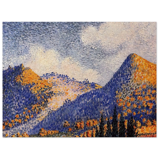 Henri-Edmond Cross - Landscape, the Little Maresque Mountains  75x100 cm / 30x40inches Fine Art Poster