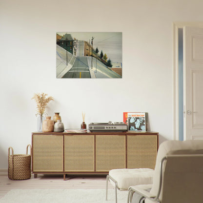 24th Street Intersection - 1977 - Wayne Thiebaud Brushed Aluminum Print - 70x100 cm / 28x40 inches | Wayne Thiebaud Aluminum Print | Wayne Thiebaud Prints